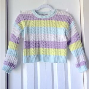 Cropped Top Sweater 3/4 Sleeve